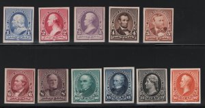 219 - 229P4 VF ( no 219D ) Plate proofs on card cv $600 ! see pic !