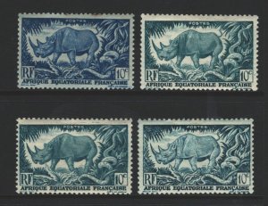 French Equatorial Africa Sc#166 MH-MNH - 4 different shades