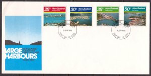 NEW ZEALAND - 1980 LARGE HARBOURS - 4V - FDC