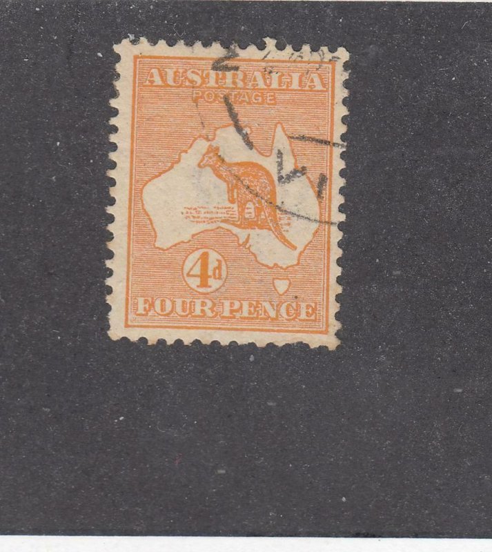 AUSTRALIA # 6 VF-4d KANGAROO PART VICTORIA CANCEL CAT VALUE $40+