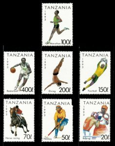 Tanzania 1993 - Various Summer Sports - Set of 7v - Scott 1018-24 - MNH