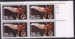 United States 1988 Summer Olympics, Seoul Korea Plate Number Block (4) VF/NH