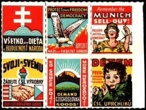 Vintage US WW II Propaganda Poster Stamp Remember The Munich Sell-Out! Preserve