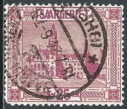 Saar, Sc #107, 25c Used