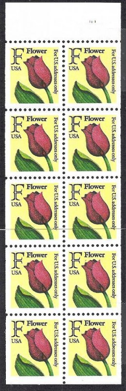 US Cat # 2519a F & Flower - Booklet Pane, MNH*-