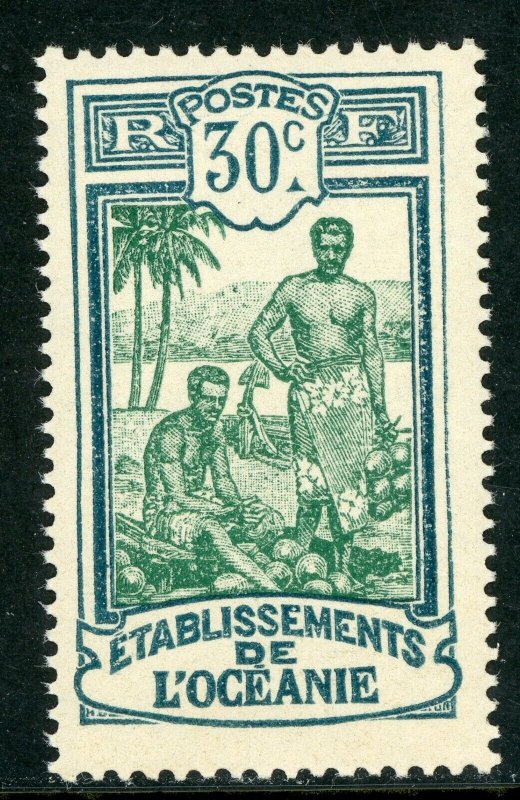 French  Polynesia 1927 Tahiti Kanacas 30¢ Scott #38 MNH I332