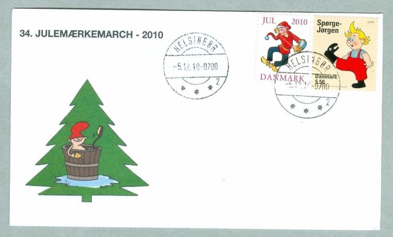Denmark Cover Cachet. # 34  Christmas Seals Walk 2010.. 5.50 Kr. Helsingor. 