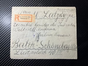 1922 Registered Romania Cover Bahnpost 5 to Berlin Schoneberg Germany