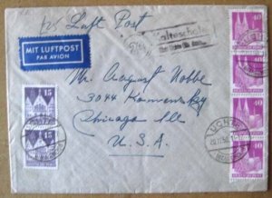 Germany 1950 1m90pf Air mail cover UGHTE - Chicago USA neat cover