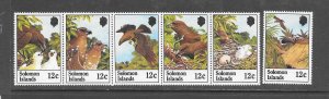 BIRDS - SOLOMON ISLANDS #465-70 SANFORD'S EAGLE (ROW 5) MNH