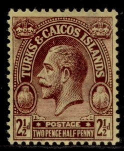 TURKS & CAICOS ISLANDS GV SG167, 2½d purple/pale yellow, LH MINT.