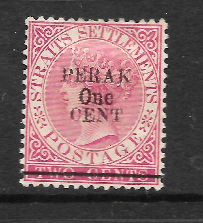 PERAK  1891  1c on  2c    QV      MH   SG 60