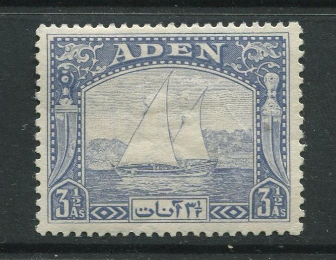 ADEN - Scott 7 - Dhow Issue - 1937- MLH - Single 3.1/2a Stamp