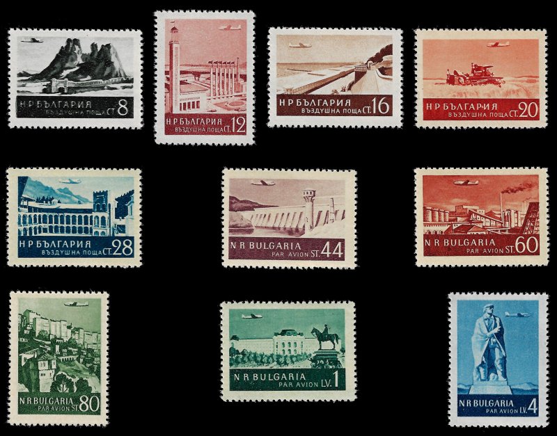 Bulgaria 1954 Sc C62-71 MLH vf airmail set complete