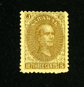 Sarawak Stamps # 1 VF OG LH Signed Scott Value $60.00