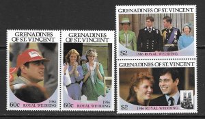 St. Vincent Grenadines 539-40  MNH Wedding set  X 22, vf 2022 CV $31.90