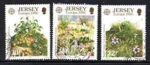 Jersey Sc 396-8 1986 Europa stamp set used