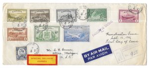 Canada 1946 Special Delivery Express Scott 268-373, CE3 First Day Cover & Sct E7