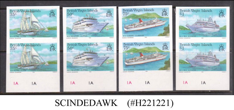 BRITISH VIRGIN ISLANDS - 1986 CRUISE SHIPS - 4V PAIR MINT NH IMPERF