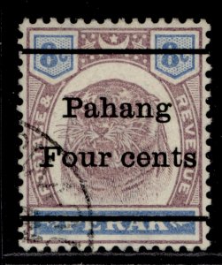 MALAYSIA - Pahang QV SG25, 4c on 8c dull purple & ultramarine, FINE USED Cat £15