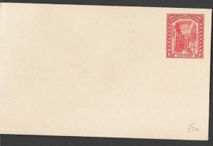 Bahamas 1901 1d Staircase Postal Envelope HG6 fine unused couple hinge marks o