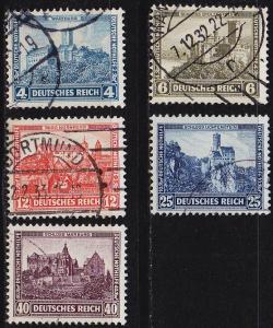 GERMANY REICH [1932] MiNr 0474-78 ( O/used ) [01] Bauwerke