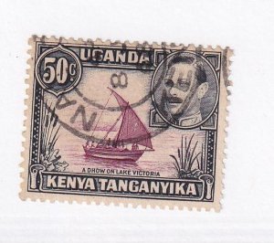 UGANDA KENYA & TANGANYIKA # 79b VF-USED KGV1 50cts CAT VALUE $250