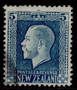 NEW ZEALAND GV SG424c, 5d light blue, FINE USED. Cat £40. PERF 14x14½