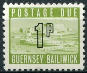 Guernsey  Sc#J9 MNH, 1p ol grn, Postage Due Series 1971-1976: Castle Cornet (...