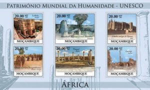 MOZAMBIQUE - 2010 - UNESCO Heritage, Africa #1 - Perf 6v Sheet-Mint Never Hinged