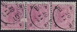 Austria - 1890 - Scott #54 - used strip of 3 - BODENSTADT pmk Czech Republic