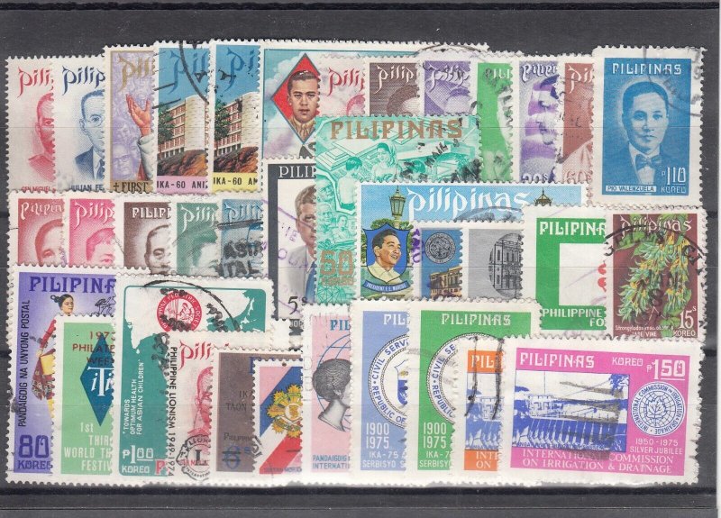 Philippines Sc 1136/1261 used. 1972-75 issues, 36 different, sound, F-VF group.