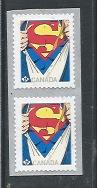 2678   Canada 2013 issue  Super Hero Superman coil pair