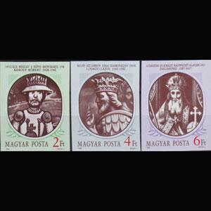 HUNGARY 1988 - Scott# 3120A-2A Kings Imperf. Set of 3 NH