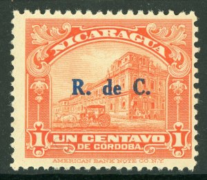 Nicaragua 1929 Postal Tax 1¢ Red Orange Scott RA39 MNH W974