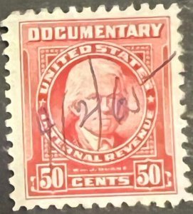 Scott#: R664 - Series 1954/Wm. Duane 50¢ revenue used single stamp
