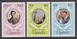 Uganda 314-316 Royal Wedding MNH VF