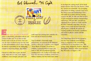 Signed Bob Skoronski Packers #76 FDC Ceremony Program #3147 Lombardi #3188d CtC