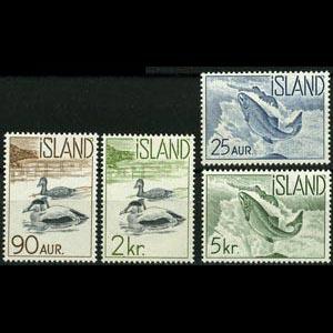 ICELAND 1959 - Scott# 319-22 Fauna-Ducks etc. Set of 4 LH