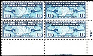 U.S. #C7 MINT BLOCK OF 4 OG NH