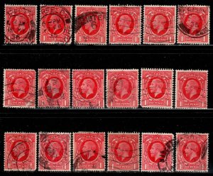 Great Britain #211~ Lot of 18 Stamps ~ Used, MX  (1934)