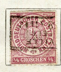 GERMANY; NORTHERN STATES 1860s early classic used 1/4g. value