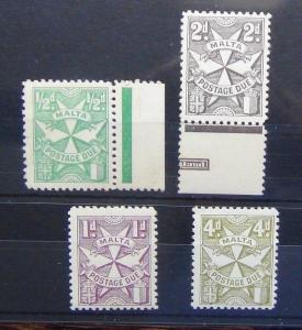 Malta 1967 - 1970 Postage Due set complete to 4d MM SGD28 - SGD31 P12