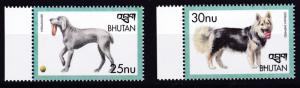 Bhutan 1999  Dogs set of 2 Complete    VF/NH