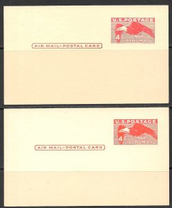 USA 1949 4c DEEP RED Eagle Airmail Postal Card Sc UXC1a Unused w Normal