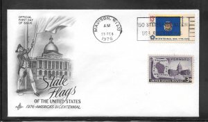 Just Fun Cover #1662 FDC WI. State Flag Artcraft Cachet. (A1492)
