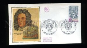 162734 FRANCE 1973 Sailboats DUGUAY-TROUIN FDC Cover w/ SILK