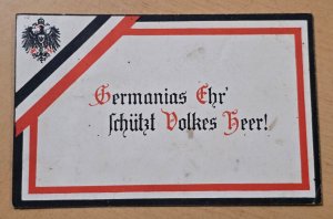 WWI Soldiers Military Feldpost Postcard Honor Protects the German Army 1915