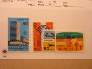 SWITZERLAND 10O10 10O11-10O13 MNH Lot12 Cat $6.10