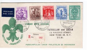 Indonesia 1955 Sc B83-7 FDC-2 Registered